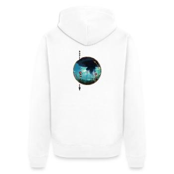 Stunning jellyfish float in the sky - Unisex Premium Organic Zip Hoodie - white - Back - Thijin (182cm)