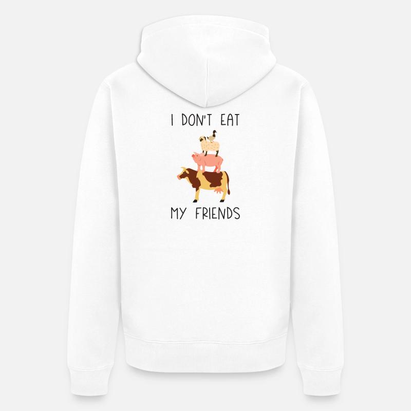 Je ne mange pas mes amis - Veste à capuche bio Premium Unisexe - blanc