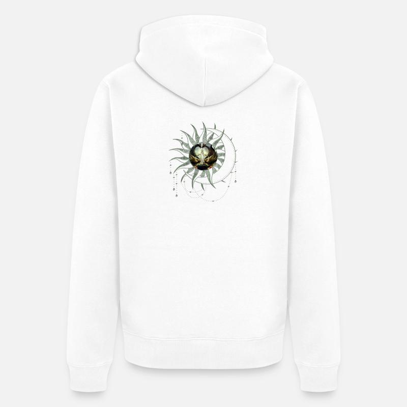 Wunderbare Fee am Drachentor - Unisex Premium Bio Zip Hoodie - Weiß