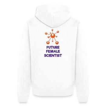 Zukünftige Wissenschaftlerin - Unisex Premium Bio Zip Hoodie - Weiß - Hinten - Thijin (182cm)