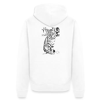 niedliche Katze Geschenk für Katzenliebhaber - Unisex Premium Bio Zip Hoodie - Weiß - Hinten - Thijin (182cm)