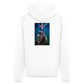 Geisha zombie sous l'eau - Veste à capuche bio Premium Unisexe - blanc - Dos - Thijin (182cm)