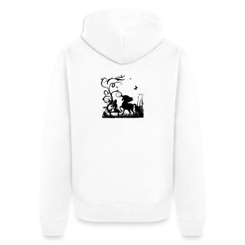 Wunderbare Fee mit Einhorn im Sunet - Unisex Premium Bio Zip Hoodie - Weiß - Hinten - Thijin (182cm)