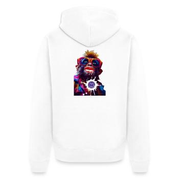 Tu fais vibrer mon monde - Veste à capuche bio Premium Unisexe - blanc - Dos - Thijin (182cm)