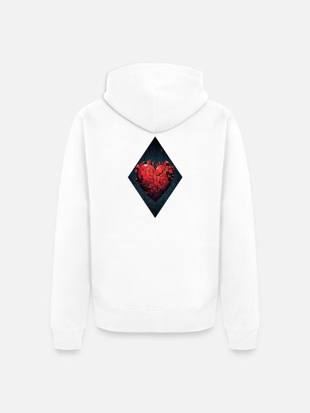 Wiedergeburt eines Herzens - Unisex Premium Bio Zip Hoodie - Weiß