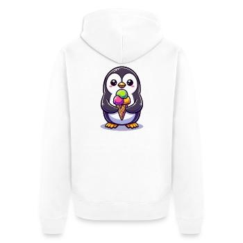 Adorable Penguin Colourful  - Unisex Premium Organic Zip Hoodie - white - Back - Thijin (182cm)
