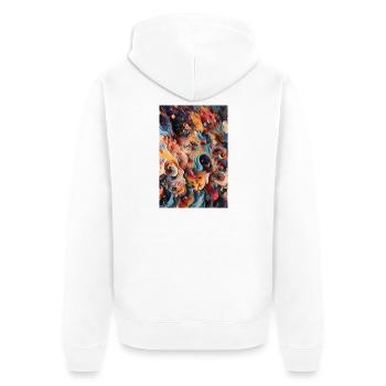 Vibrant Swirls: A Colorful Abstract Journey - Unisex Premium Organic Zip Hoodie - white - Back - Thijin (182cm)