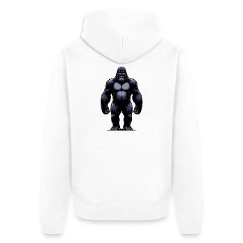 Gorilla - Unisex Premium Bio Zip Hoodie - Weiß - Hinten - Thijin (182cm)