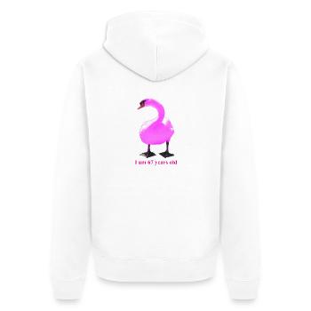 Überraschend verschnörkeltes Schwanen-Mash-Up - Unisex Premium Bio Zip Hoodie - Weiß - Hinten - Thijin (182cm)
