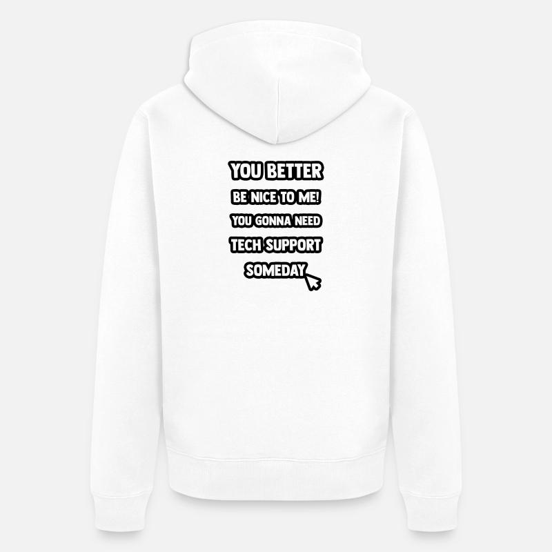 Tech Support - Unisex Premium Bio Zip Hoodie - Weiß