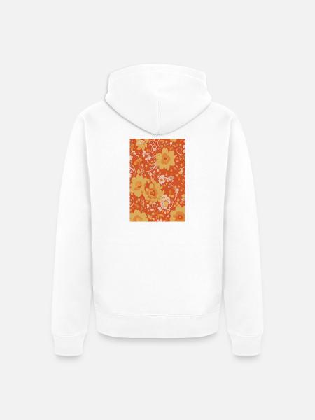 Retro Century Blossom Blumenmuster - Unisex Premium Bio Zip Hoodie - Weiß