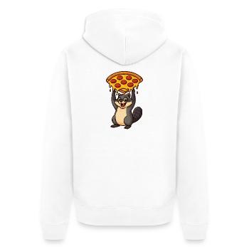 raton laveur transportant une pizza - Veste à capuche bio Premium Unisexe - blanc - Dos - Thijin (182cm)