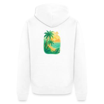 Tropical tranquility - Unisex Premium Organic Zip Hoodie - white - Back - Thijin (182cm)