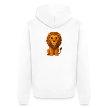 Lion en origami majestueux - Veste à capuche bio Premium Unisexe - blanc - Dos - Thijin (182cm)