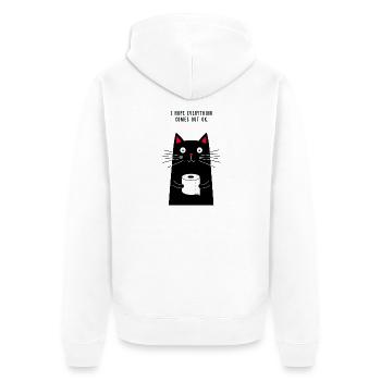 Ich hoffe, es geht gut - Unisex Premium Bio Zip Hoodie - Weiß - Hinten - Thijin (182cm)