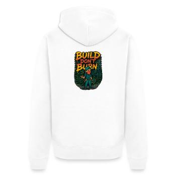 Construire Ne brûlez pas - Veste à capuche bio Premium Unisexe - blanc - Dos - Thijin (182cm)
