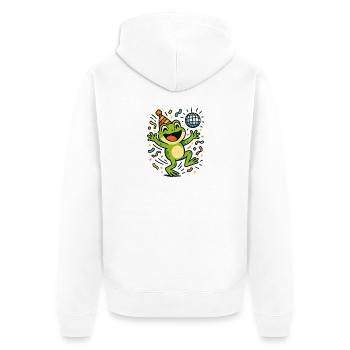 Party Frog - Unisex Premium Organic Zip Hoodie - white - Back - Thijin (182cm)