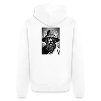 Le chien vigilant - Veste à capuche bio Premium Unisexe - blanc - Dos - Thijin (182cm)