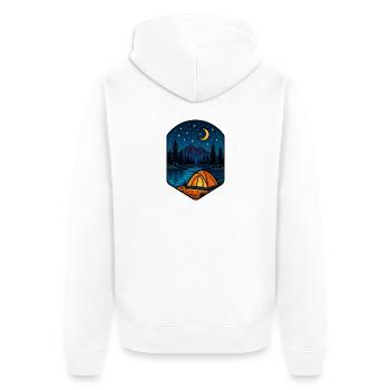 Starry Lake Escape - Unisex Premium Organic Zip Hoodie - white - Back - Thijin (182cm)