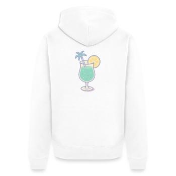 Sippin’ in Paradise - Unisex Premium Bio Zip Hoodie - Weiß - Hinten - Thijin (182cm)