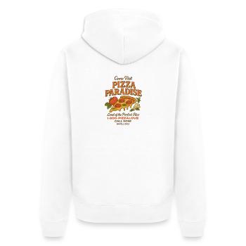 Pizza Paradise - Unisex Premium Bio Zip Hoodie - Weiß - Hinten - Thijin (182cm)