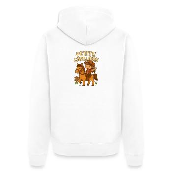 Petite cavalière mignonne - Veste à capuche bio Premium Unisexe - blanc - Dos - Thijin (182cm)