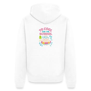 To Cool for the School – Eisgeist Shirt Kids - Unisex Premium Bio Zip Hoodie - Weiß - Hinten - Thijin (182cm)