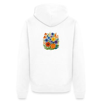 Wildflower Bloomscape - Unisex Premium Organic Zip Hoodie - white - Back - Thijin (182cm)