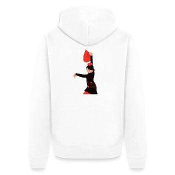 Flemish - Unisex Premium Organic Zip Hoodie - white - Back - Thijin (182cm)
