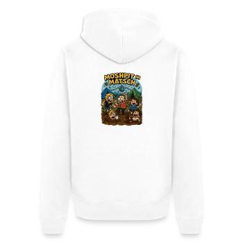 Festival Crew Crowd im Matsch Festival Camping - Unisex Premium Bio Zip Hoodie - Weiß - Hinten - Thijin (182cm)