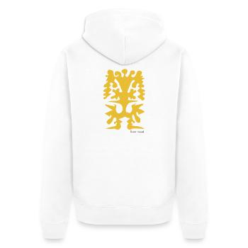 Proyecto_nuevo_-1- - Unisex Premium Bio Zip Hoodie - Weiß - Hinten - Thijin (182cm)