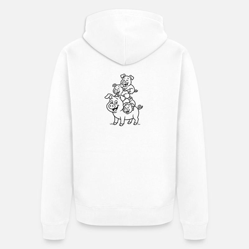 pig, sow - Unisex Premium Organic Zip Hoodie - white