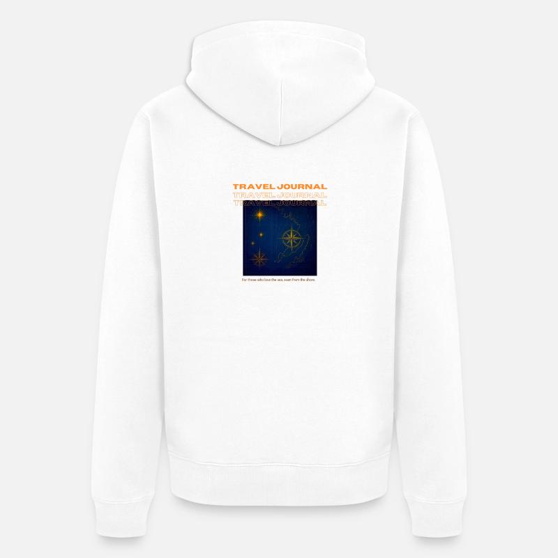 Cahier de voyage nautique - Veste à capuche bio Premium Unisexe - blanc