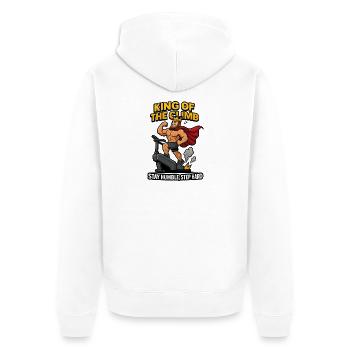 Workout King of the Climb - Unisex Premium Organic Zip Hoodie - white - Back - Thijin (182cm)