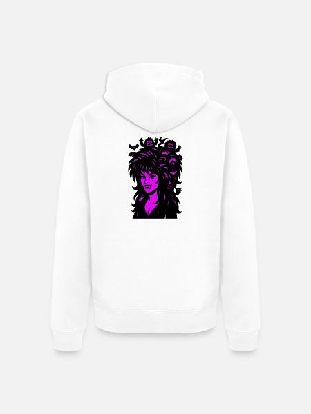Vampire lady with superhair! - Unisex Premium Organic Zip Hoodie - white