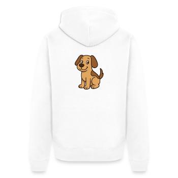 Motif de chien ludique dans le style d’un dessin animé - Veste à capuche bio Premium Unisexe - blanc - Dos - Thijin (182cm)