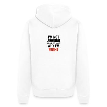 Je ne fais pas d’arguments Texte - Veste à capuche bio Premium Unisexe - blanc - Dos - Thijin (182cm)