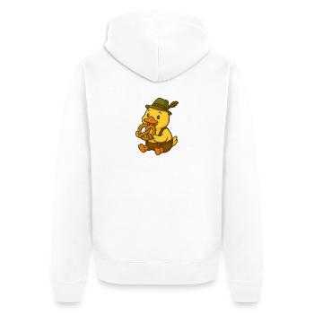 Canard mignon en costume traditionnel - Veste à capuche bio Premium Unisexe - blanc - Dos - Thijin (182cm)