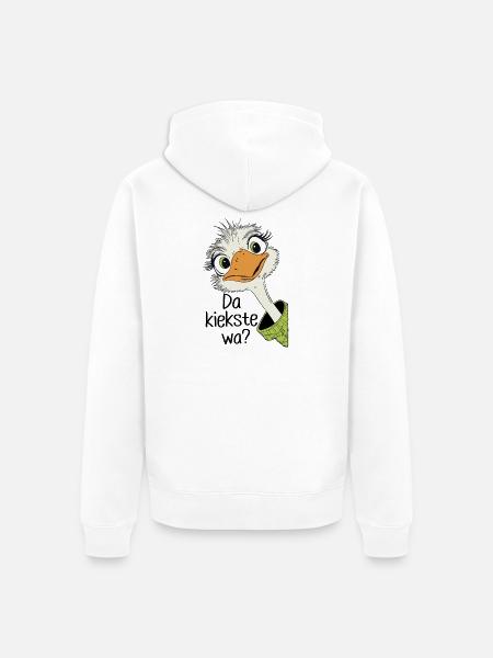Da kiekste wa ? berliner Dialekt Schnautze - Unisex Premium Bio Zip Hoodie - Weiß