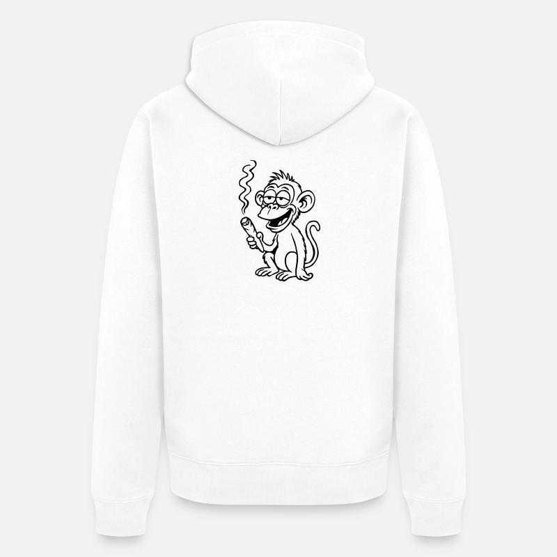 Le singe vise un peu différemment - Veste à capuche bio Premium Unisexe - blanc