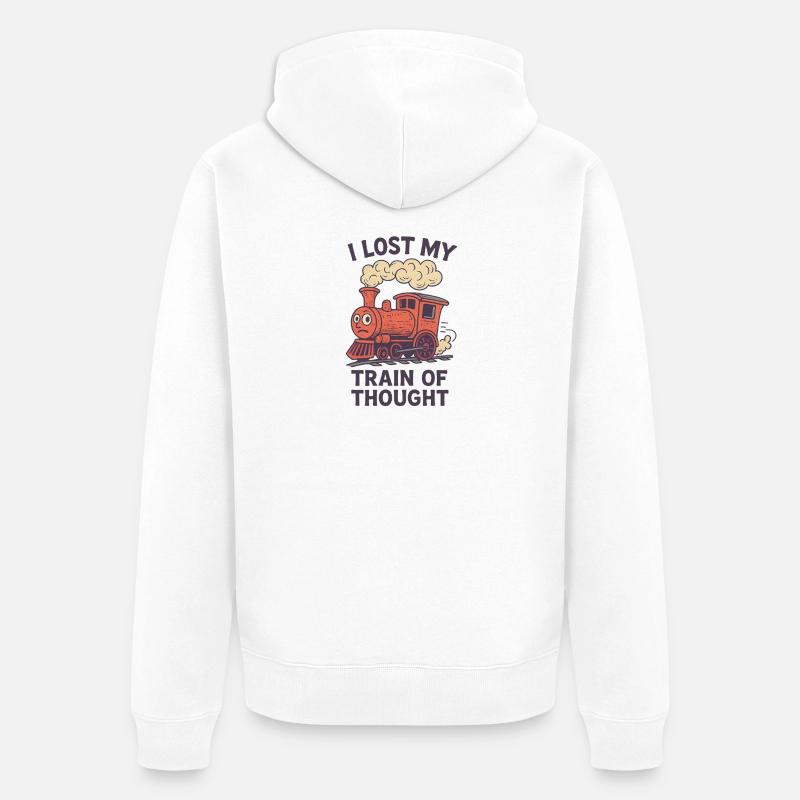 Train de la pensée Design - Veste à capuche bio Premium Unisexe - blanc