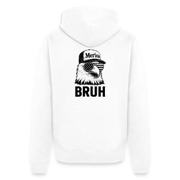 Bruh 4 juillet Eagle Kids Teen 4 juillet Bruh - Veste à capuche bio Premium Unisexe - blanc - Dos - Thijin (182cm)