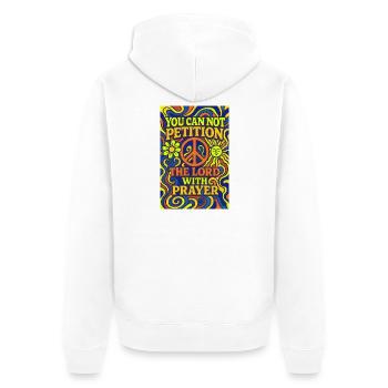 Prayer 4 - Unisex Premium Bio Zip Hoodie - Weiß - Hinten - Thijin (182cm)