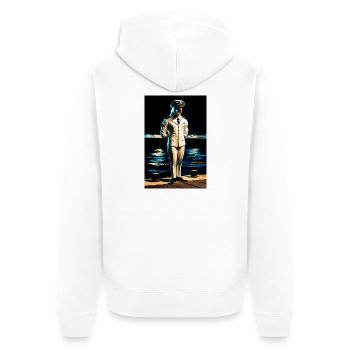 Marine Humanoid Dolphin - Unisex Premium Organic Zip Hoodie - white - Back - Thijin (182cm)