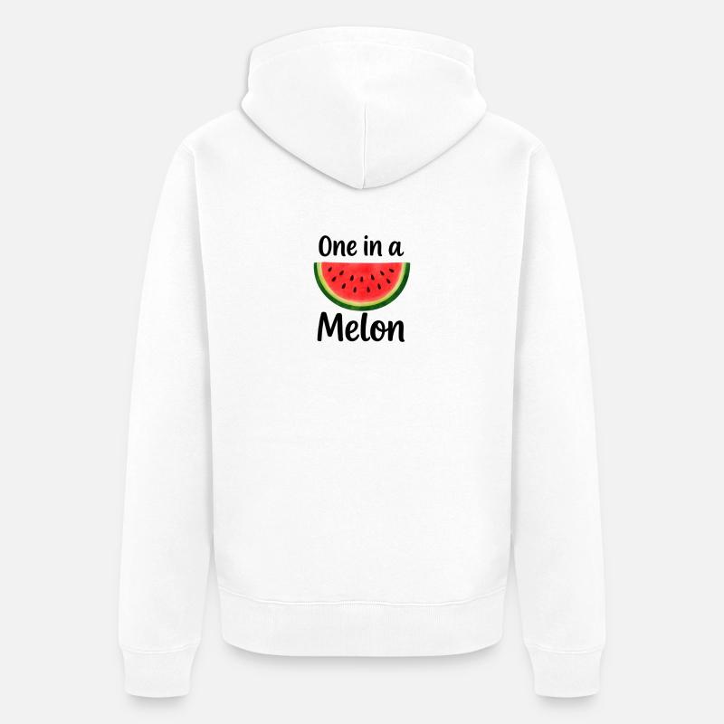 Design de pastèque avec humour - Veste à capuche bio Premium Unisexe - blanc