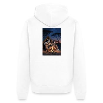 Paire humanoïde gnous - Veste à capuche bio Premium Unisexe - blanc - Dos - Thijin (182cm)
