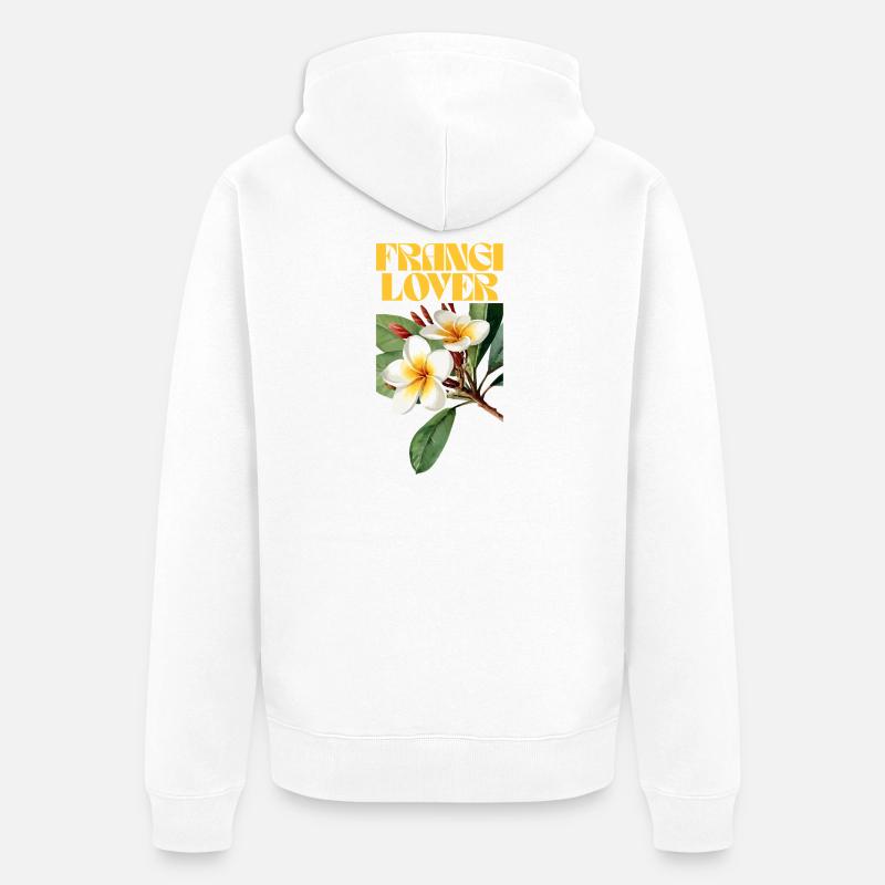 Fleur de frangipanier motif botanique - Veste à capuche bio Premium Unisexe - blanc