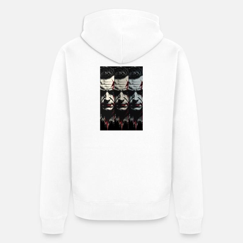 Mec d'horreur d'Halloween - Veste à capuche bio Premium Unisexe - blanc