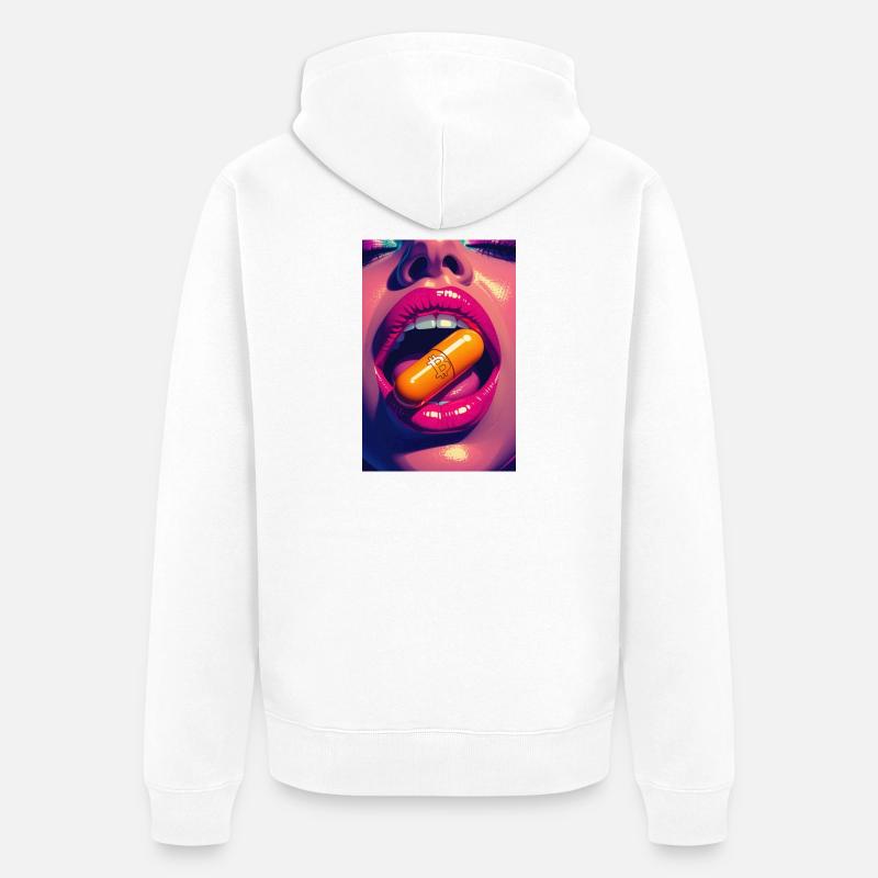 Orangepill Popart lascif - Veste à capuche bio Premium Unisexe - blanc