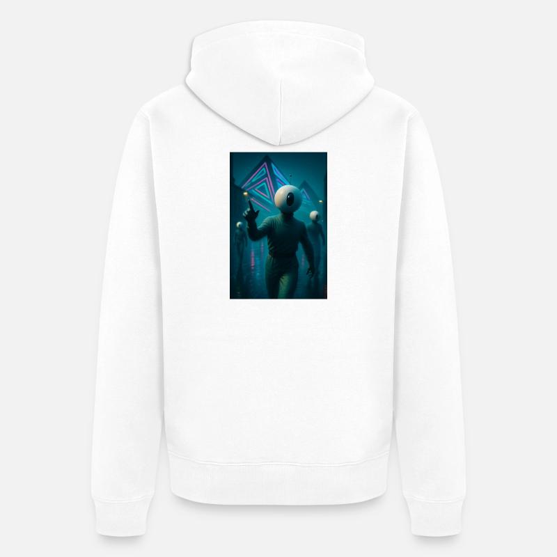 Bot et pyramide - Veste à capuche bio Premium Unisexe - blanc